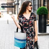 Yanfind Shopping Bag for Ladies Bubbles Frosty Aqua Liquid Turquoise Wave Azure Sky Electric Drop Reusable Multipurpose Heavy Duty Grocery Bag for Outdoors.