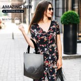 Yanfind Shopping Bag for Ladies Grey Outdoors Range Slope Peak Snow Plateau Building Housing Reusable Multipurpose Heavy Duty Grocery Bag for Outdoors.