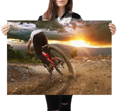 yanfind A1 | Mountain Biking Downhill Racer Poster Print 60 x 90cm 180gsm Wall Art Decor