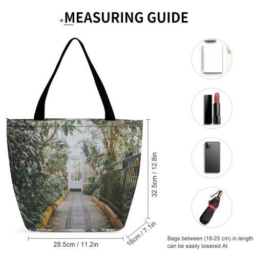 Yanfind Shopping Bag for Ladies Garden Outdoors Arbour Plant Conservatory Flowers Francisco Usa Leaf Foliage Walkway Reusable Multipurpose Heavy Duty Grocery Bag for Outdoors.