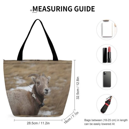 Yanfind Shopping Bag for Ladies Goat Wildlife Badlands National Park Cattle Cow Usa Hills Horns Reusable Multipurpose Heavy Duty Grocery Bag for Outdoors.