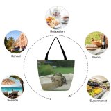 Yanfind Shopping Bag for Ladies Frog TRUE Amphibian Toad Bullfrog Terrestrial Wildlife Adaptation Reusable Multipurpose Heavy Duty Grocery Bag for Outdoors.
