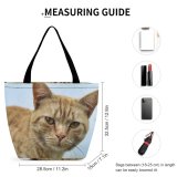 Yanfind Shopping Bag for Ladies Young Pet Funny Kitten Portrait Tabby Curiosity Cute Little Staring Cat Reusable Multipurpose Heavy Duty Grocery Bag for Outdoors.
