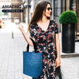 Yanfind Shopping Bag for Ladies Screen Fish Abstract Ocean Sea Aqua Azure Shoal Forage Marine Reusable Multipurpose Heavy Duty Grocery Bag for Outdoors.