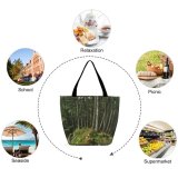 Yanfind Shopping Bag for Ladies Trees Boulder Hill Forest Tree Old Growth Woodland Spruce Fir Natural Reusable Multipurpose Heavy Duty Grocery Bag for Outdoors.