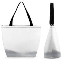 Yanfind Shopping Bag for Ladies Grey Fog Outdoors Mist Iran Gilan Province Sky Minimal Minimalsky Creative Commons Reusable Multipurpose Heavy Duty Grocery Bag for Outdoors.