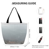 Yanfind Shopping Bag for Ladies Grey Fog Outdoors Landscape Mist Art Scenery Soil Moody Valley Cloudy Reusable Multipurpose Heavy Duty Grocery Bag for Outdoors.