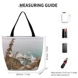 Yanfind Shopping Bag for Ladies Grass Plant Sea Usa Outdoors Landscape Land Promontory Ocean Shoreline Big Sur Reusable Multipurpose Heavy Duty Grocery Bag for Outdoors.