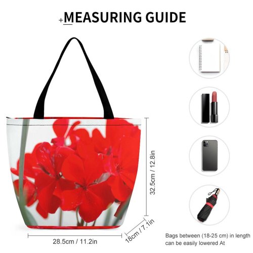 Yanfind Shopping Bag for Ladies Flowers Geranium Dense Flower Flowering Plant Petal Stem Hippeastrum Coquelicot Reusable Multipurpose Heavy Duty Grocery Bag for Outdoors.