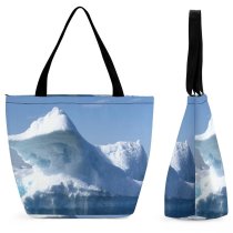 Yanfind Shopping Bag for Ladies Snow Iceberg Greenland Ilulissat Polar Arctic Ocean Sea Glacial Lake Reusable Multipurpose Heavy Duty Grocery Bag for Outdoors.