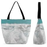 Yanfind Shopping Bag for Ladies Foam Birds Bubbles Sea Ocean Islascanarias Creative Commons Reusable Multipurpose Heavy Duty Grocery Bag for Outdoors.