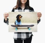 yanfind A3| Skating Dog Poster Size A3 Skateboard Pet Animal Poster