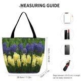 Yanfind Shopping Bag for Ladies Spring Summer Flowers Florals Tulips Dutch Keukenhof Comp Bud Petal Aroma Colorful Reusable Multipurpose Heavy Duty Grocery Bag for Outdoors.