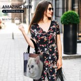 Yanfind Shopping Bag for Ladies Young Pet Kitten Portrait Curiosity Cute Little Adorable Staring Sit Cat Reusable Multipurpose Heavy Duty Grocery Bag for Outdoors.