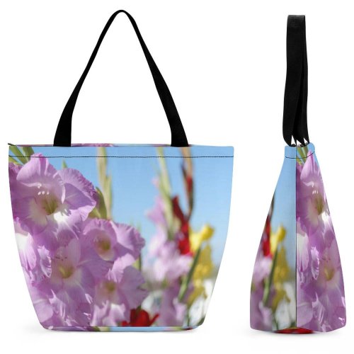 Yanfind Shopping Bag for Ladies Flowers Live Zen Wild Floral Plannt Elegance Elegant Beautiful Reusable Multipurpose Heavy Duty Grocery Bag for Outdoors.