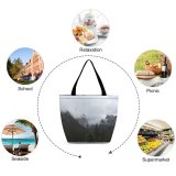 Yanfind Shopping Bag for Ladies Grey Plant Tree Abies Fir Outdoors Conifer Slope Range Cliff Larch Reusable Multipurpose Heavy Duty Grocery Bag for Outdoors.