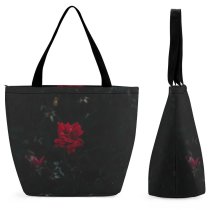 Yanfind Shopping Bag for Ladies Flower Rose Plant Flora Garden Geranium Leaves Leaf Hibiscus Woodland Forest Reusable Multipurpose Heavy Duty Grocery Bag for Outdoors.