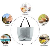 Yanfind Shopping Bag for Ladies Grey Bench Furniture Outdoors Snow Blizzard Storm Winter Chair Reusable Multipurpose Heavy Duty Grocery Bag for Outdoors.