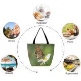 Yanfind Shopping Bag for Ladies Flower Insect Butterfly Plant Daisies Daisy Bee Honey Invertebrate Okres Umperk Reusable Multipurpose Heavy Duty Grocery Bag for Outdoors.