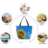 Yanfind Shopping Bag for Ladies Flower Plant Flora Shore Waialua United States Sky Oahu Hawaii Reusable Multipurpose Heavy Duty Grocery Bag for Outdoors.