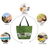 Yanfind Shopping Bag for Ladies Flower Plant Apiaceae Insect Invertebrate Dill Seasoning Bee Honey Photo Butterfly Reusable Multipurpose Heavy Duty Grocery Bag for Outdoors.