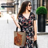 Yanfind Shopping Bag for Ladies Young Studio Pet Mat Felidae Tabby Sweet Whiskers Cute Focus Adorable Reusable Multipurpose Heavy Duty Grocery Bag for Outdoors.