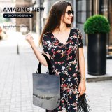 Yanfind Shopping Bag for Ladies Grey Snow Outdoors Winter Alps Landscape Arctic Hills Reusable Multipurpose Heavy Duty Grocery Bag for Outdoors.
