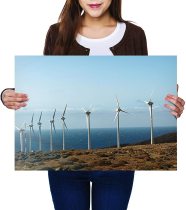 yanfind A2 | Wind Turbine Green Energy Cityscape - Size A2 Poster Print Photo Art
