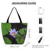 Yanfind Shopping Bag for Ladies Flowers Park Pond Lilly Flower Fragrant Lily Aquatic Plant Sacred Lotus Family Reusable Multipurpose Heavy Duty Grocery Bag for Outdoors.
