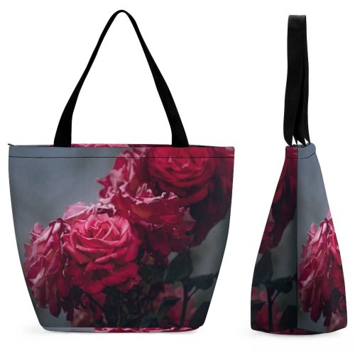 Yanfind Shopping Bag for Ladies Flower Plant Rose Arrangement Bouquet France Geranium Macro Stock Reusable Multipurpose Heavy Duty Grocery Bag for Outdoors.