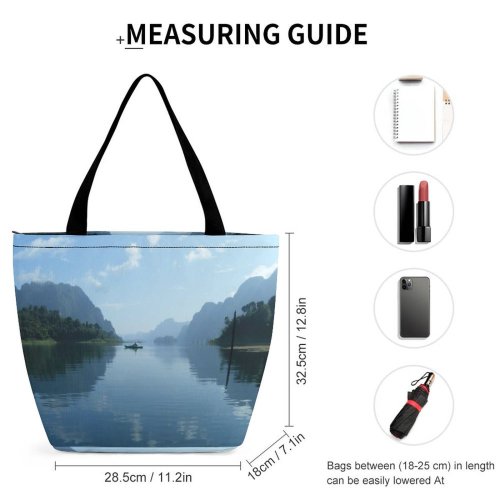 Yanfind Shopping Bag for Ladies Adventure Boat Lake Kayak Reusable Multipurpose Heavy Duty Grocery Bag for Outdoors.