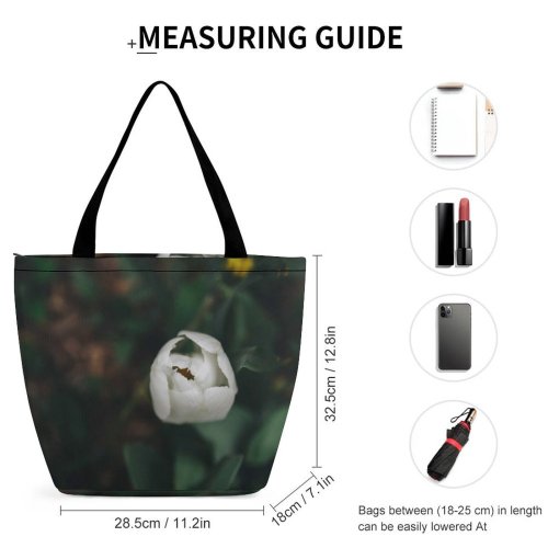 Yanfind Shopping Bag for Ladies Flower Sprout Bud Plant Rose Grey Peony Brookline United States Pond Reusable Multipurpose Heavy Duty Grocery Bag for Outdoors.