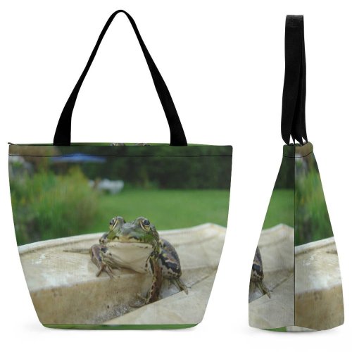 Yanfind Shopping Bag for Ladies Frog TRUE Amphibian Toad Bullfrog Terrestrial Wildlife Adaptation Reusable Multipurpose Heavy Duty Grocery Bag for Outdoors.