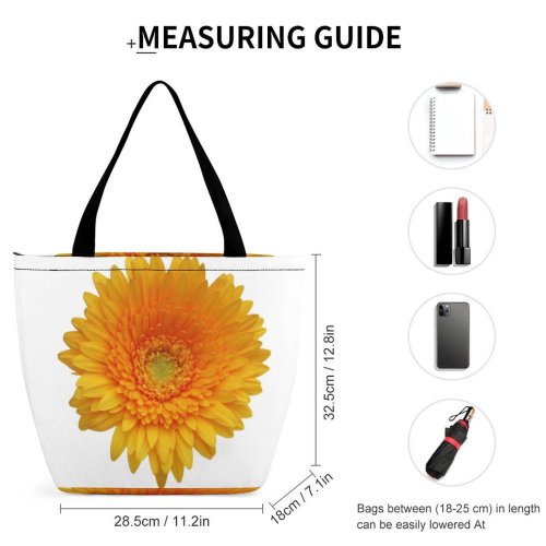 Yanfind Shopping Bag for Ladies Gerbera Daisy Golden Gold Amber Flower Flowers Floral Creatio Joy Love Romance Reusable Multipurpose Heavy Duty Grocery Bag for Outdoors.
