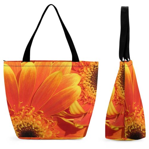 Yanfind Shopping Bag for Ladies Flowers Gerbera Flower Light Plant Plants Garden Love Happy Flowering Petal Reusable Multipurpose Heavy Duty Grocery Bag for Outdoors.