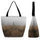 Yanfind Shopping Bag for Ladies Fog Outdoors Mist Estes Park Co Usa Explore Landscape Rocky Mountains Scenery Reusable Multipurpose Heavy Duty Grocery Bag for Outdoors.
