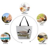 Yanfind Shopping Bag for Ladies Bird Thames Duck London Regal Windsor Graceful Vertebrate Goose Beak Reusable Multipurpose Heavy Duty Grocery Bag for Outdoors.