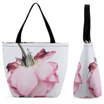 Yanfind Shopping Bag for Ladies Flower Petal Plant Rose Geranium Leaf Creative Commons Reusable Multipurpose Heavy Duty Grocery Bag for Outdoors.