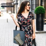 Yanfind Shopping Bag for Ladies River Reflection Wood Mississippi Ripples Drift Landscape Tree Fallen Bank Rock Reusable Multipurpose Heavy Duty Grocery Bag for Outdoors.