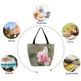 Yanfind Shopping Bag for Ladies Flower Rose Plant Geranium Petal Marchin Belgique Primavera Spring Orto Reusable Multipurpose Heavy Duty Grocery Bag for Outdoors.