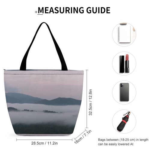 Yanfind Shopping Bag for Ladies Grey Fog Outdoors Mist Petrella Salto Italia Sunrise Cloud Morning Reusable Multipurpose Heavy Duty Grocery Bag for Outdoors.
