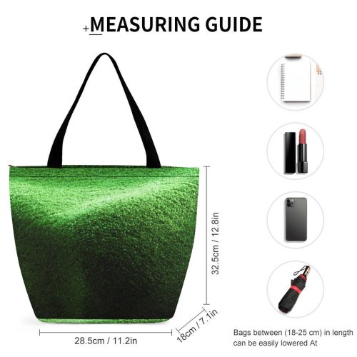 Yanfind Shopping Bag for Ladies Hill Carpet Light Grass Texture Baize Woven Fabric Artificial Turf Plant Woolen Reusable Multipurpose Heavy Duty Grocery Bag for Outdoors.