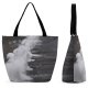 Yanfind Shopping Bag for Ladies Grey Outdoors Snow Winter Hail Birds Snowman Reusable Multipurpose Heavy Duty Grocery Bag for Outdoors.