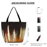Yanfind Shopping Bag for Ladies Light Lights Fountain Night Colorful Lighting Reusable Multipurpose Heavy Duty Grocery Bag for Outdoors.