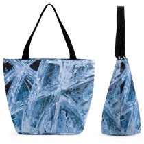 Yanfind Shopping Bag for Ladies Icicle Icicles Iced River Rivers Creek Creeks Streams Flow Reusable Multipurpose Heavy Duty Grocery Bag for Outdoors.