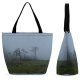 Yanfind Shopping Bag for Ladies Grey Fog Outdoors Mist Belvedere Faito Piazzale Dei Capi Monte Metropolitan City Reusable Multipurpose Heavy Duty Grocery Bag for Outdoors.