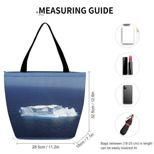 Yanfind Shopping Bag for Ladies Iceberg Sea Antarctic Chilly Polar Ocean Arctic Sky Reusable Multipurpose Heavy Duty Grocery Bag for Outdoors.