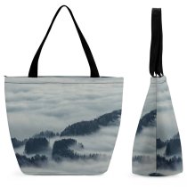 Yanfind Shopping Bag for Ladies Fog Outdoors Mist Grey Austria Reusable Multipurpose Heavy Duty Grocery Bag for Outdoors.