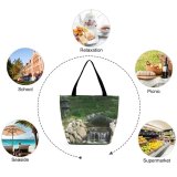 Yanfind Shopping Bag for Ladies Garden Botanical Plant Japanese Jevremovac Belgrade Resources Watercourse Natural Landscape Pond Reusable Multipurpose Heavy Duty Grocery Bag for Outdoors.