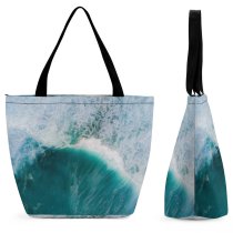 Yanfind Shopping Bag for Ladies Above From Seafoam Sea H O Ocean Turquoise Bird's Aerial Reusable Multipurpose Heavy Duty Grocery Bag for Outdoors.